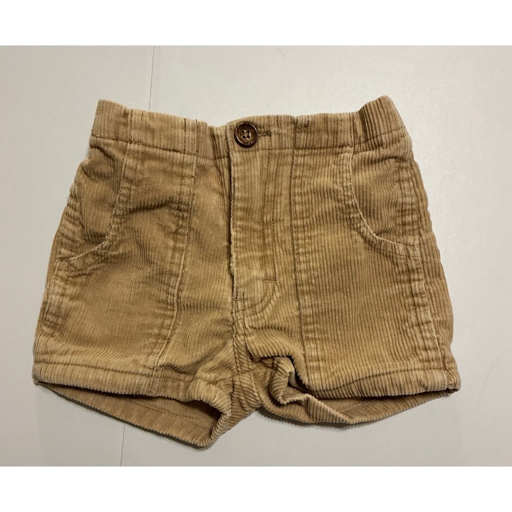 VTG Y2K Weeds Corduroy Shorts‎ Kids Sz 6 Tan Cotton Retro Boho Neutral Earthy